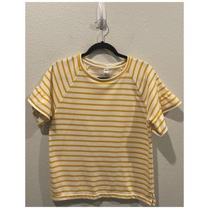 OLD NAVY White And Yellow Butterfly Short Sleeve Top